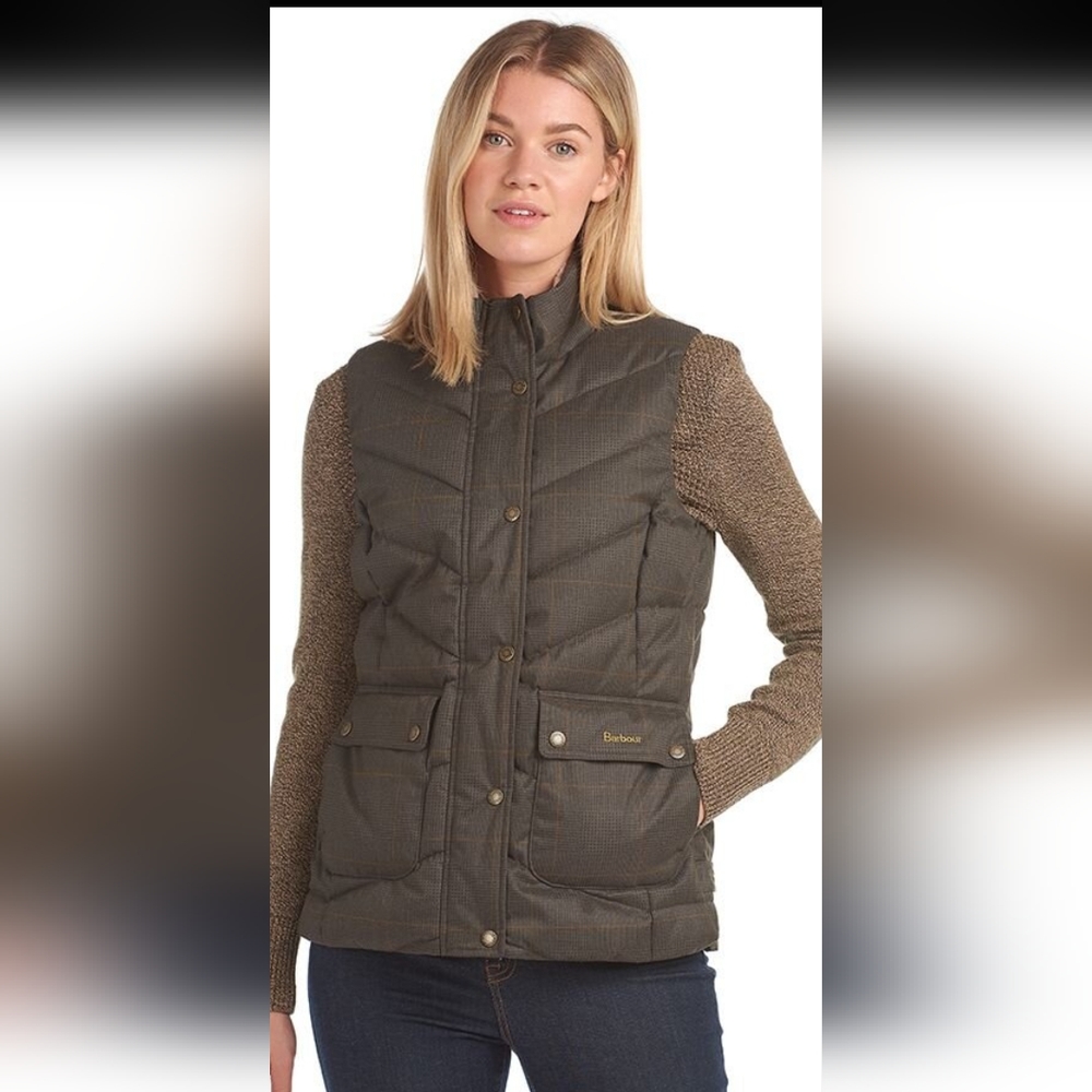 Barbour Kingston Gilet Vest Olive Size 4